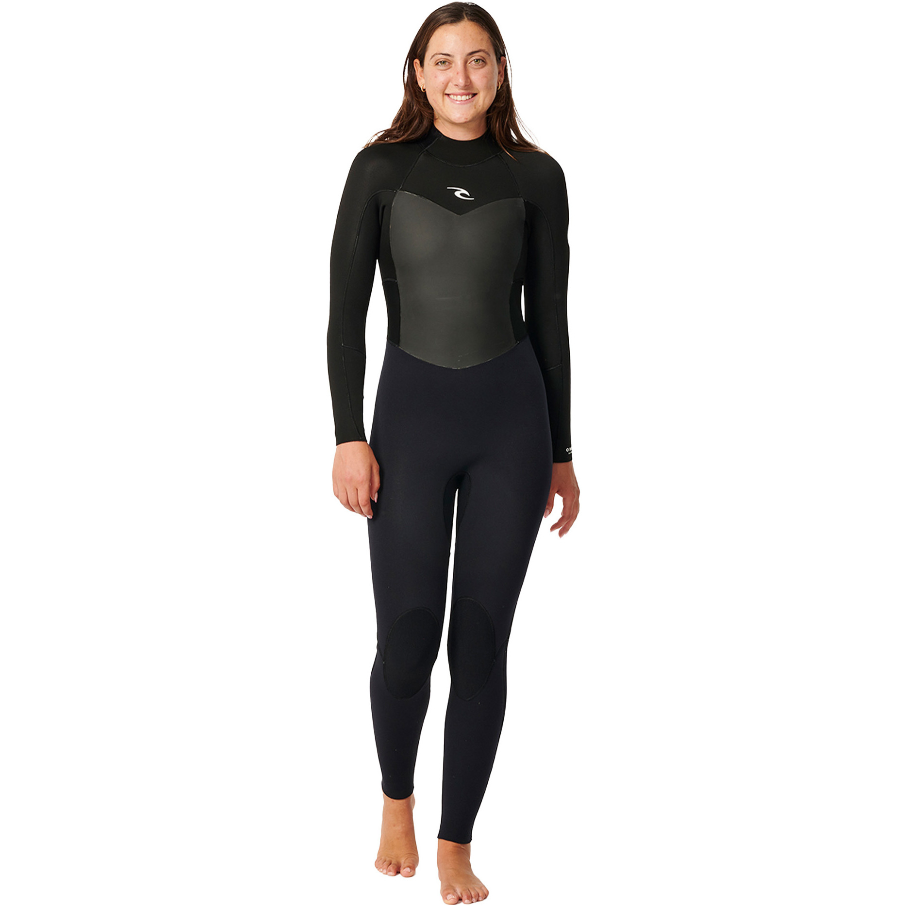 2026 Rip Curl Dames Omega 5/3mm Rug Ritssluiting Wetsuit 155WFS - Black